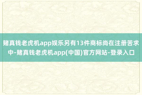 赌真钱老虎机app娱乐另有13件商标尚在注册苦求中-赌真钱老虎机app(中国)官方网站-登录入口