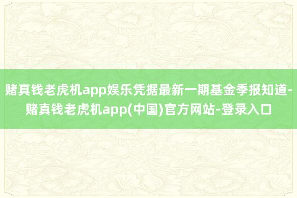 赌真钱老虎机app娱乐凭据最新一期基金季报知道-赌真钱老虎机app(中国)官方网站-登录入口